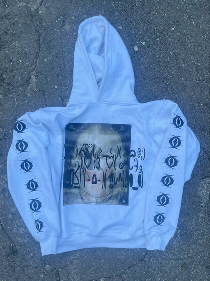 REMORSE GRAFFITI WHITE HOODIE PREMADE