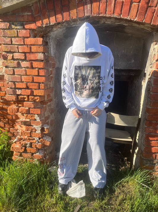 REMORSE GRAFFITI WHITE HOODIE PREMADE